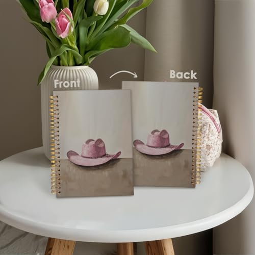Wheatwin Western Cowgirl Spiral Notebook, Western Gifts for Women, Pink Pretty Cute Notebooks for Girls Women, Office School Supplies Journal 5.5x8.3 - color: cowgirl