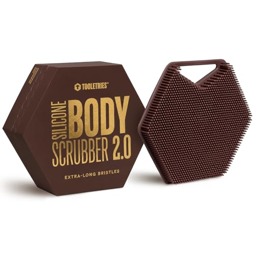 TOOLETRIES Silicone Body Scrubber 2.0, Loofah Alternative - Chocolate - color: Chocolate