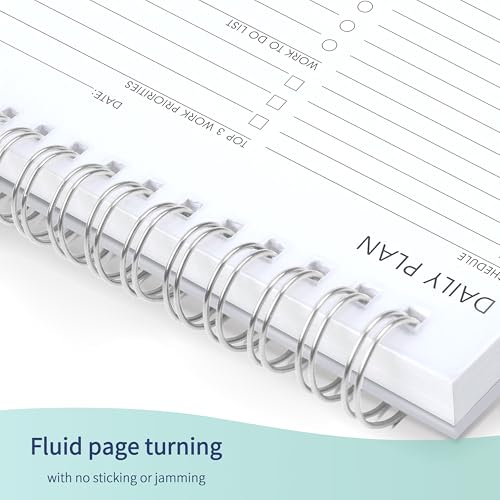 Daily Shedule Planner Half-Hourly Personal Organizer 6.5"x 10" - color: White-Hourly-L