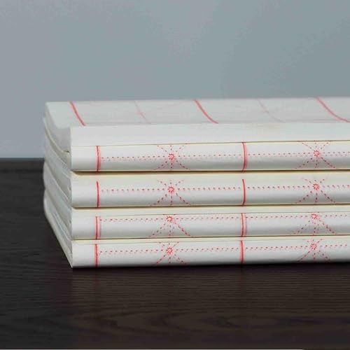 KYMY Chinese Japanese Calligraphy Paper with Grids, Sumi Paper/Rice Paper for Writing Painting Practice Students Beginning, Chinese Brush Ink Xuan Paper 100 Sheets (9 cm(3.54") /Grid) - size: 9 cm(3.54") /Grid