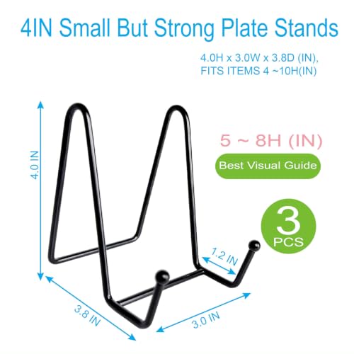 3PCS Iron Plate Stands for Display 4 Inch, Metal Frame Holders for Picture - size: 3PCS 4IN