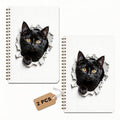 2 Pcs Funny Cat Spiral Notebook, Cute Cats Gifts Journal Notebook for Women - color: Multicolour 0002