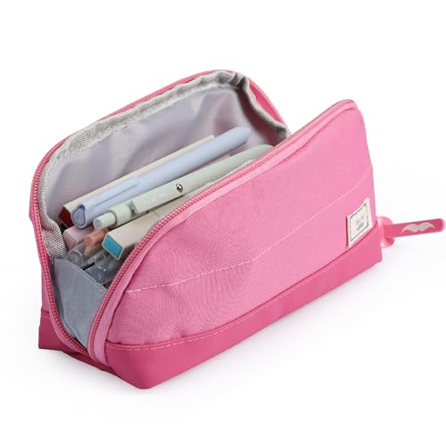 Mr. Pen- Wide-Opening Pencil Case, Triangle Design - color: Pink