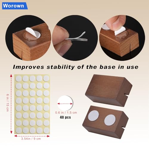 Worown 12 Pcs Wood Place Card Holders, Table Number/Name/Price Tag Stands - color: Brown