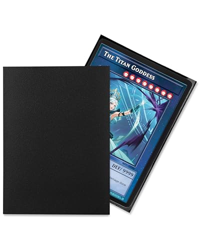 TitanShield Small Japanese Card Sleeves, Black (150 Sleeves) - Fits YuGiOh - color: Black
