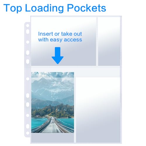 100 Pack Photo Sleeves Holds 600 4"x6" Photos, Clear Photo Page Protector for 3 Ring Binder, Double-Sided Photo Album Refill Pages Photo Pockets Photo Sleeves (4" X 6") - size: 4" X 6"