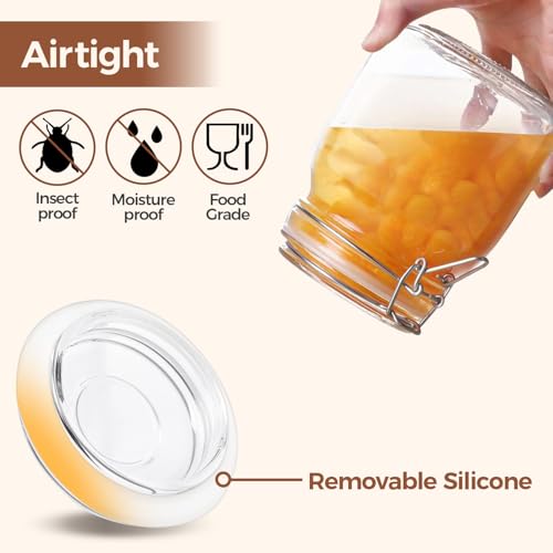 ComSaf Square Glass Pantry Jars with Airtight Lids 34 oz 3 Pack Coffee - size: 34 fl oz x 3