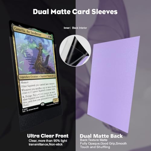Orchid Violet Dual Matte Card Sleeves, Katomula 100PCS Card Sleeves for MTG, Standard Card Sleeve for PKM, Flesh & Blood - color: Orchid Violet