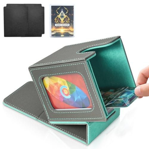 Card Deck Box for MTG Commander, Deck Case Holds 100 Double-Sleeved Cards - color: Gray & Blue, size: 1 Box