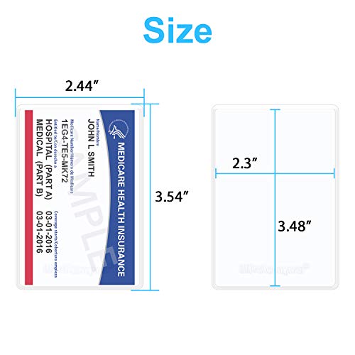 Wisdompro 10 Pack New Medicare Card Protector Sleeves, 6 Mil Clear PVC - size: 10 Pack