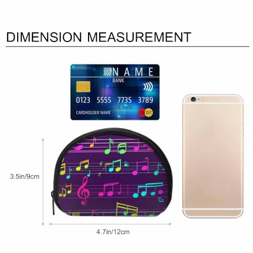 IBILIU Small Coin Purse Rhythmic Treble Chef And Musical Notes On Lead Sheet Mini Wallet Coin Pouch Change Purse For Women Men - color: Coinp-008