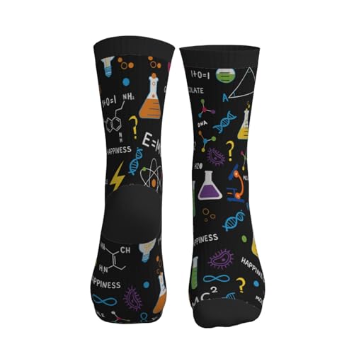 Crew Athletic Socks Funny Crazy Casual Sports Novelty Dress Socks for Women Men Running Hiking - color: Science Chemistry Math