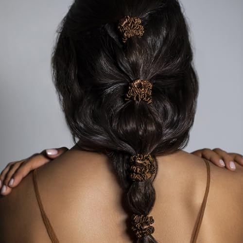 SLIP Silk Hair Ties, Basics Skinny Scrunchies, Set of 3 | Anti-Damage - color: Basic