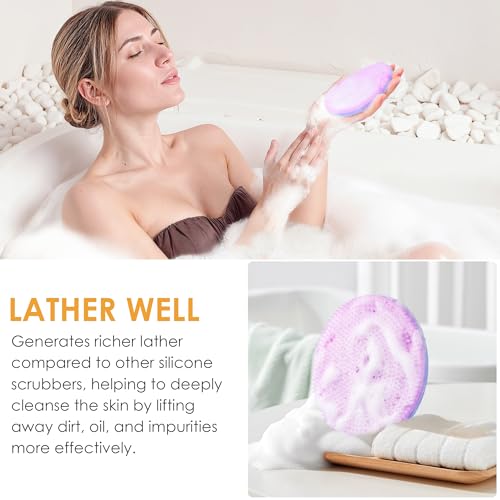 INNERNEED Magnetic Silicone Body Scrubber, Hygienic Shower Brush, Purple - color: Purple