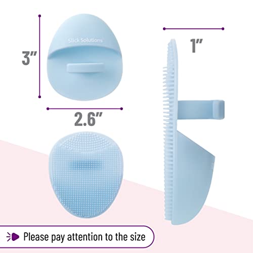 Slick- Silicone Facial Cleansing Brush, 4 Pack, Silicone Face Scrubber Exfoliator - color: Pink\purple\blue