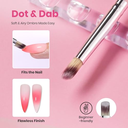 Beetles Blooming Gel Nail Art Brushes Set, Ombre Brush for Gel Polish - color: Marble