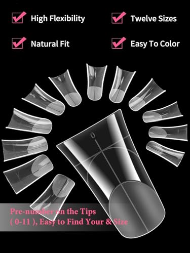 EBANKU Duck Nail Dual Forms for Poly Nail Extension 120PCS Medium Length - color: Duck Shape