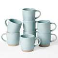 famiware Coffee Mugs Set of 8, Milkyway 13 oz Ceramic Cup Set with Handle - color: Milkyway-Light Blue, size: 8 Count (Pack of 1)