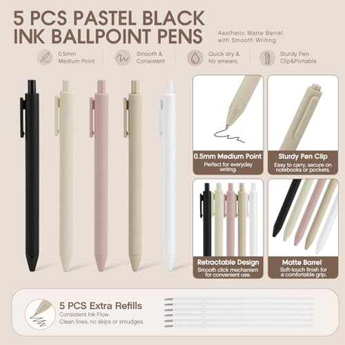 Crtiin 52 Pcs Aesthetic Pencil Pouch Set with Pen Highlighters, Brown - color: Brown