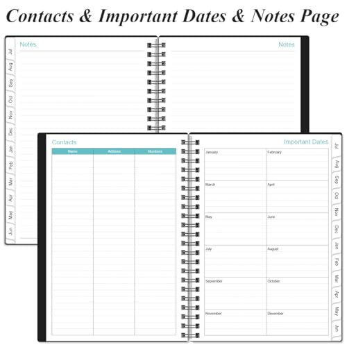 Planner 2026-2027 - A5 Weekly & Monthly Planner Spiral Bound, July 2026 - June 2027, with Flexible Cover, Tabs, Inner Pocket, 6.4" x 8.5", Black - color: Black, size: 6.4" x 8.5"