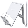 Readaeer Portable Book Stand Free Angle Adjustable Book Holder for Thick Textbook Collapsible Lightweight Book Rest (White) - color: White