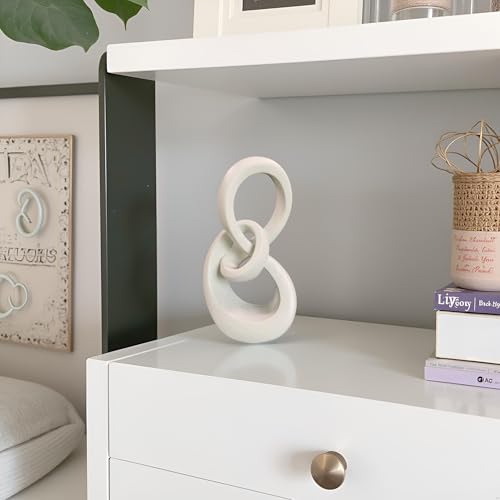 11.5" Modern Musical Note Decorative Sculpture, Abstract Sculptures,Home Decor,Coffee Table Statues,Shelf Top Decor Aesthetics,Dining Living Room Desk Decor - color: 11.42"light Gray