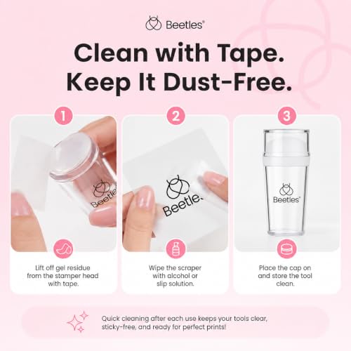Beetles French Tip Silicone Nail Stamp Ste 3Pcs - color: Stamp