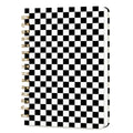 Lined Spiral Journal Notebook for Work,160 Pages,Black and White Checkered - color: Black and White Checkered Pattern