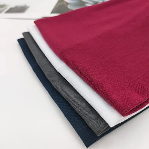 YONUF Wide Headbands for Women, 4 Pack Boho Knotted Head Bands Daily Wear - color: White, Gray, Red, Blue
