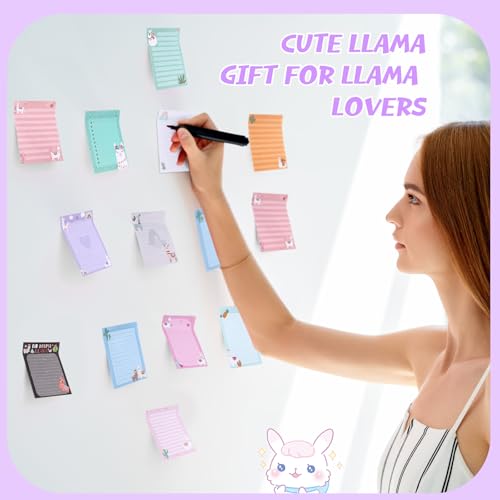 Chiisong 12 Pcs Llama Sticky Notes Llama Gifts Cute Alpaca Notepads - style: Llama Style