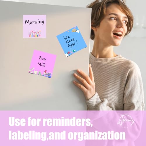 9 Pads Cute Sticky Notes Set, 3" x 3" Self Stick Notepads, Funny Sticky Notes Set, Teacher Stationery, Kawaii Adhesive Memo Pads, Teacher Gifts, Office Decor Desk Accessories School Supplies - color: Multicolor