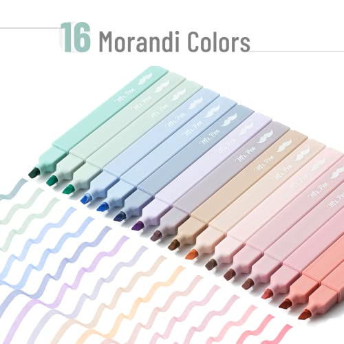 Mr. Pen- Aesthetic Highlighters No Bleed, 16 Pack, Morandi Colors | Chisel Tip, Cute Highlighters Assorted Colors for Journaling, Highlighting, Underlining, Fast Dry, Back to School Supplies - color: Morandi Colors, size: 16 Pack