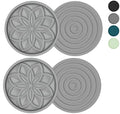 HFHOME Silicone Coasters Set, 4 Pcs Drink Coasters for Coffee Table, Bar Tabletop Protection - Dark Gray - color: Dark Gray - 4pcs
