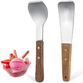 Patelai 2 Pcs Ice Cream Scoop Stainless Steel Shovel with Wooden Handle