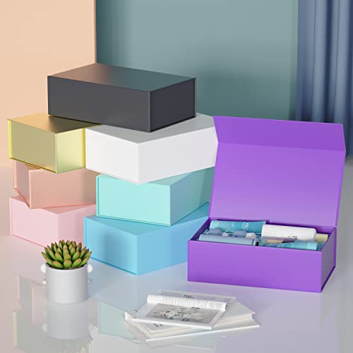 RYDDOY Purple Gift Box, 9.5x6x3'' Gift Boxes with Lids for Presents - color: Purple, size: 9.5 x 6 x 3 Inch