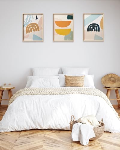 12x16IN Framed Boho Wall Art for Bedroom Set of 3 - color: Framed Boho, size: 16"L x 12"W