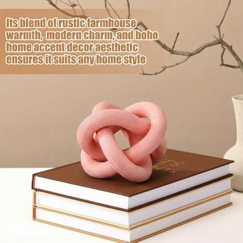 Yalikop 3 Link Wood Knot Decor Rustic Table Shelf Accents, Pea-Pink - color: Pea-pink