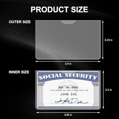 6-Pack Social Security Card Protector Sleeves, Medicare and Credit Card Holder Cover, Waterproof SSN Card Protector (6)
