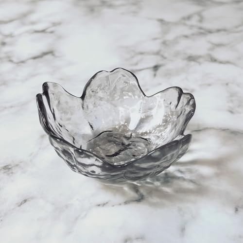 Black Crystal Flower Jewelry Ring Dish, Clear Trinket Bowl, Cute Nightstand Decor Ring Holder for Women, Home Decor Gifts for Women, Wedding, Birthday, Mother's Day - color: Crystal Black