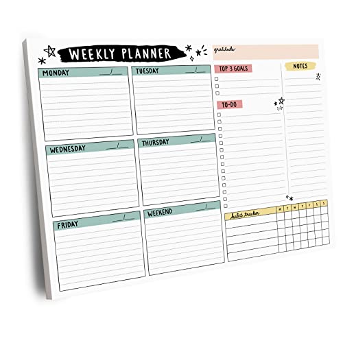 Weekly Planner Pad 52 Tear-Off Sheets Undated 8.5 x 11 Desk Pad - style: Style 4