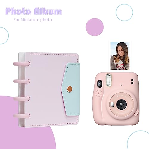 Photocard Binder 3 Inch, Detachable Photo Holder Album - Mini Photo Book with 20 Pockets Fits 40 Cards (Pink) - color: Pink