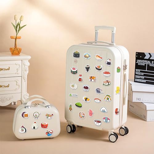 50Pcs Sushi Stickers, Sushi Water Bottle Stickers, Cute Food Sticker Vinyl Waterproof Sticker for Adults Water Bottle Laptop Decor Party Favors Birthday Gifts - color: Sushi