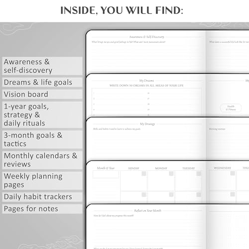 Legend Planner Undated, Weekly & Daily Goal Journal, A4 Black - color: Black (Undated), size: A4 (8.2'' x 11'')