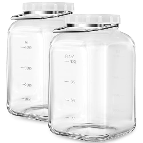 1.5 Gallon/5700 ML Glass Jar with Lid, Wide Mouth, Large Mason Jar, 2 Pack - size: 1.5 Gallon