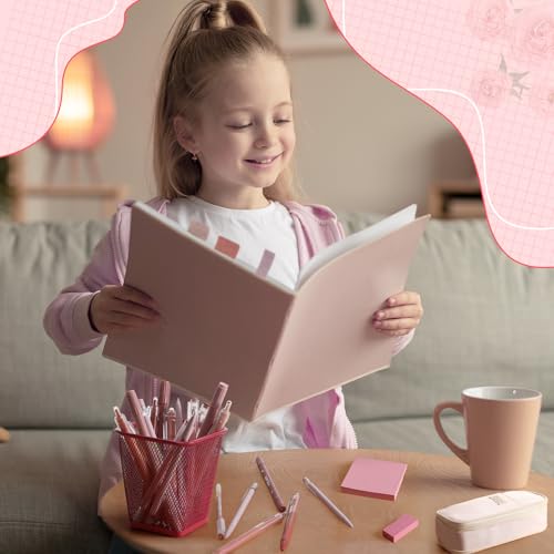 Eersida 74 Pcs School Supplies Set with Pencil Pouch, Pink, Cute Style - color: Pink, style: Cute Style