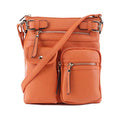 SG SUGU Katie Lightweight Medium Crossbody Bag Shoulder Bag with Multi Pocket for Women - color: Orange