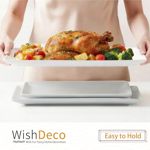 WishDeco Serving Platters Set of 3, Large Serving Trays 16/14/12 Inch - size: 16/14/12 inch