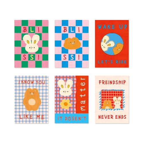 Monolike Mini Unmatched Friends Line Note 6P B SET_Mini note, Pocket note, Line note, a portable note, 105x148mm, 48pages - color: Mini Unmatched Friends Line Note 6P B