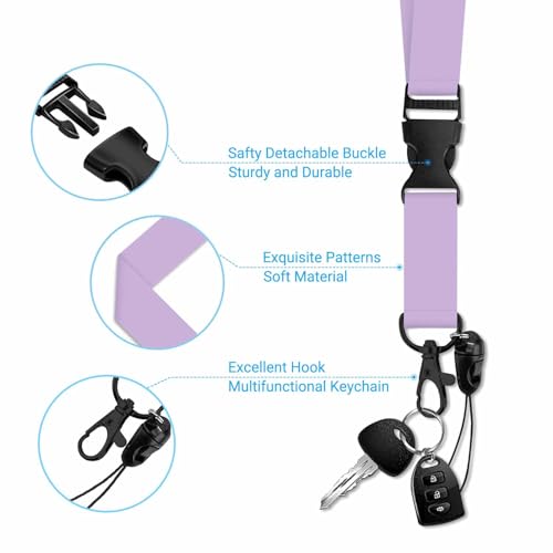 Badge Holder Light Green Badge Holder with Lanyard Clip Covenience to Use for Student Nurse Worker - color: Purple