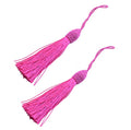 20pcs 6 Inch Silky Tassels with Chinese Knot for DIY Crafts(Dark Pink) - color: Dark Pink